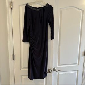Lauren Ralph Lauren Evening - Conservative Purple Long Sleeve Midi Dress Size 12